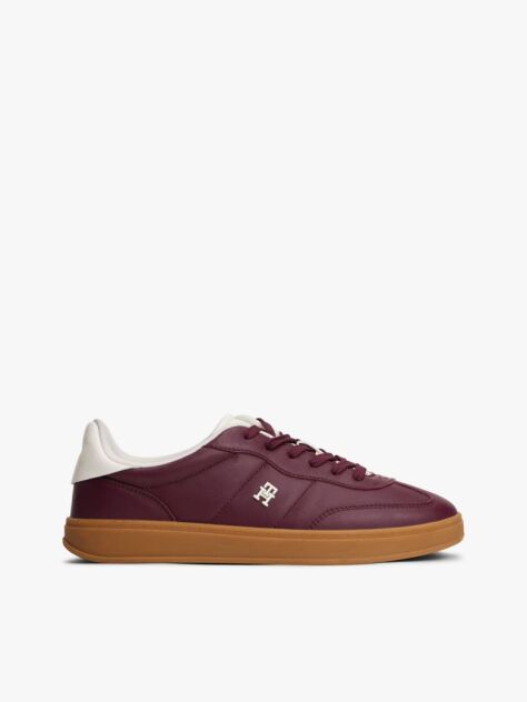 Brown Heritage Shiny Leather Trainers  Women