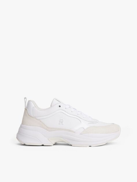 Άσπρο Δερμάτινα Chunky Sneakers  Γυναίκες