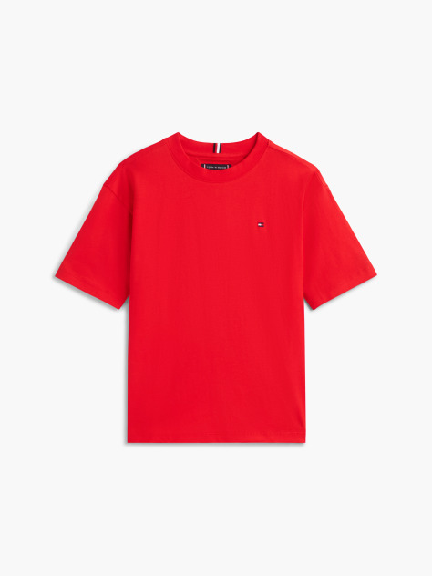 Κόκκινο T-Shirt Με Κεντητή Σημαία Και Κανονική Λαιμόκοψη  Αγόρια