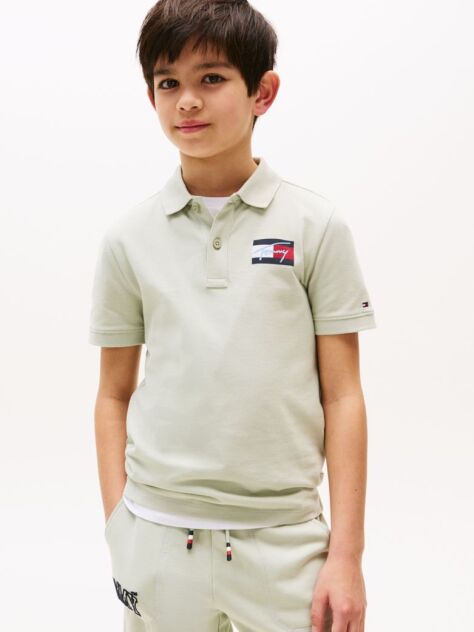 Green Signature Logo Regular Fit Polo Shirt  Boys