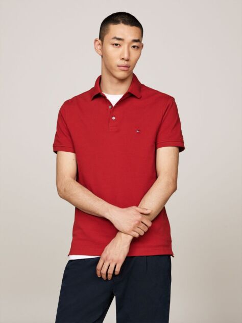 Red 1985 Organic Cotton Slim Fit Polo  Men