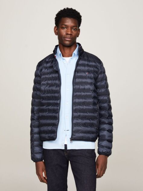 Blue Regular Fit Quilted Padded Jacket  Men