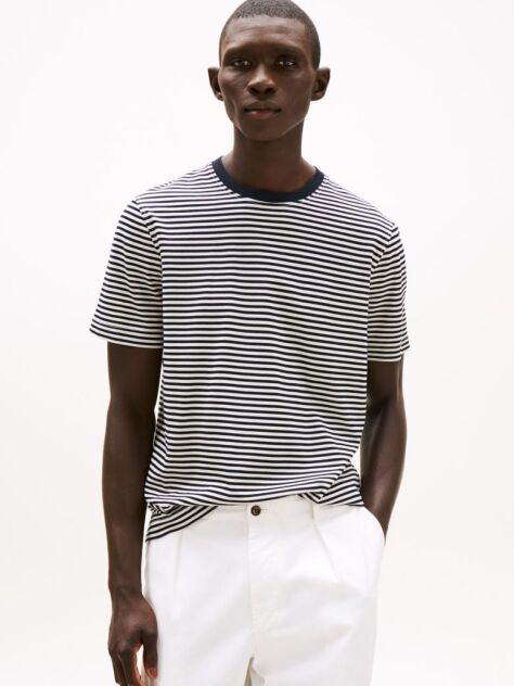 Multi Smart Casual Stripe T-Shirt  Men