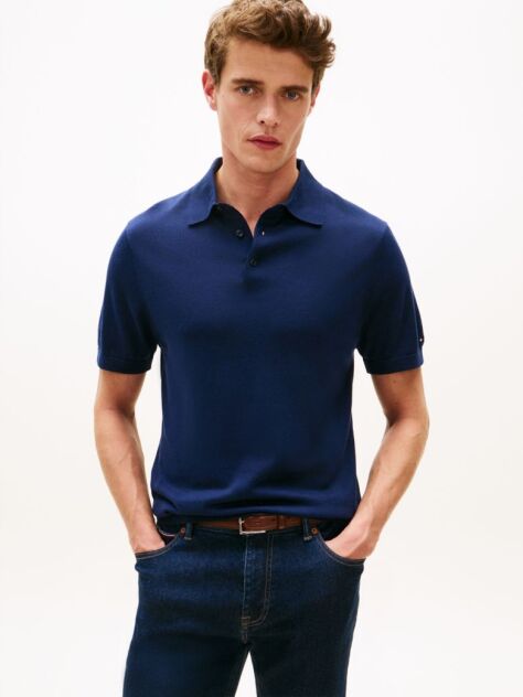 Blue Smart Casual Regular Fit Polo Shirt  Men