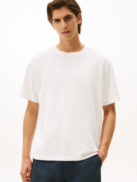 Μπεζ Varsity T-Shirt Με Κέντημα  Άνδρες
