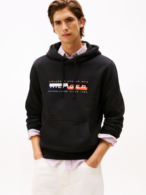 Black TH Colour Block Graphic Hoodie  Men