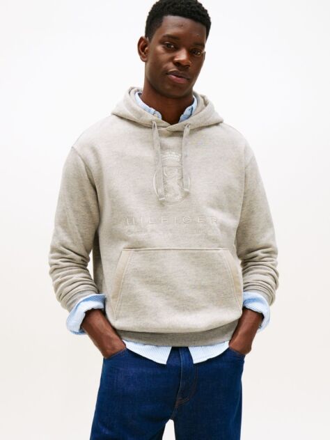 Γκρι Varsity Άνετο Fleece Hoody  Άνδρες