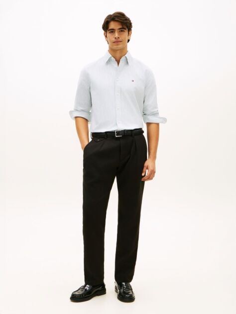 Black Harlem Tapered Pleated Twill Trousers  Men