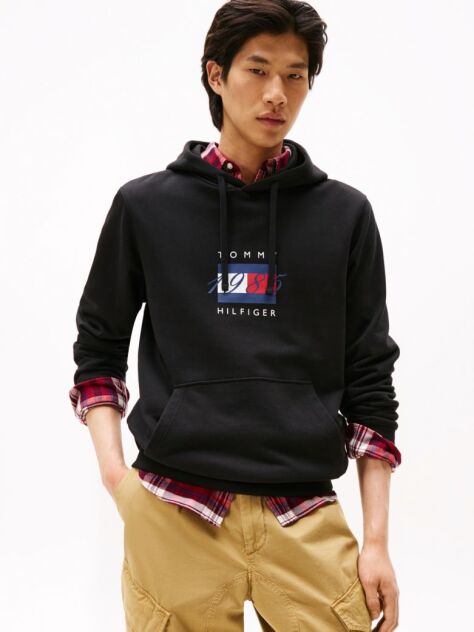 Black Flag Graphic Drawstring Hoody  Men