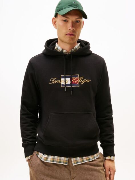 Μαύρο Hoodie Με Icon Gold Λογότυπο  Άνδρες