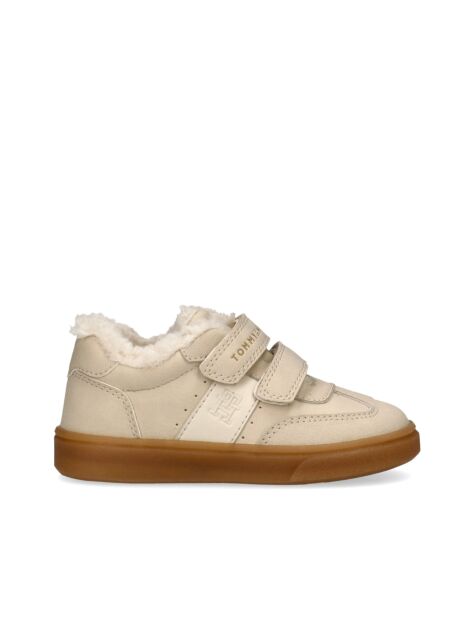 Μπεζ Sneakers Με Velcro Και Teddy Επένδυση  Κορίτσια