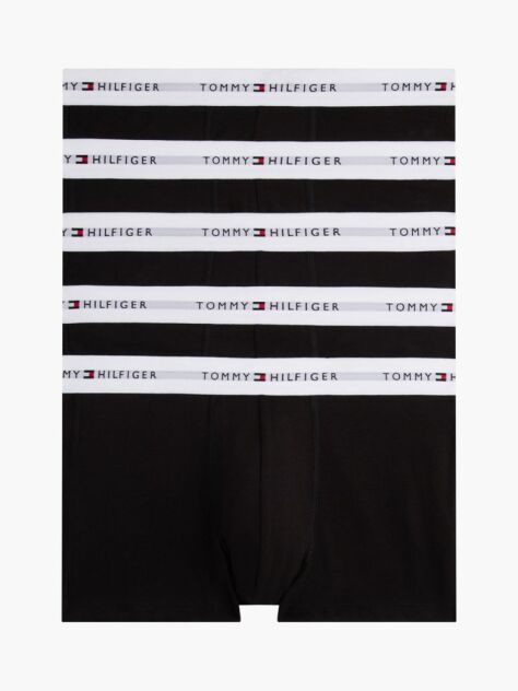 Black 5-Pack Logo Waistband Trunks  Men