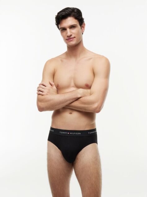 Black 3-Pack Signature Repeat Logo Waistband Briefs  Men