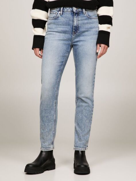 Denim High Rise Slim Cigarette Ankle Jeans  Women