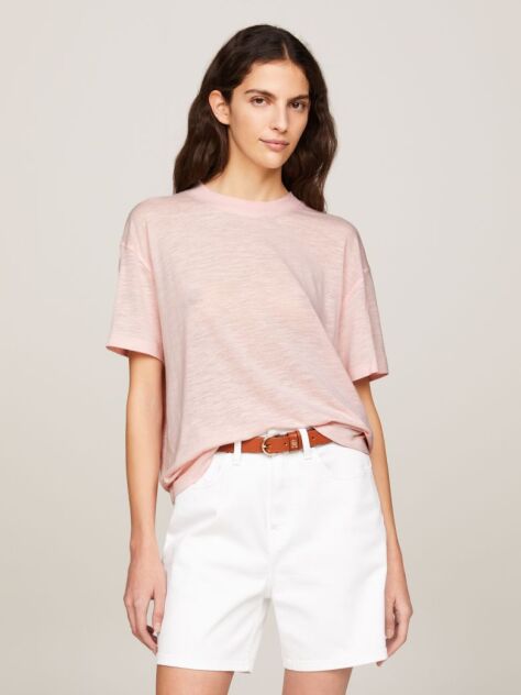 Pink Crew Neck Relaxed T-Shirt  Women