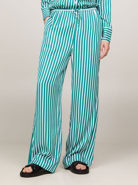 Multi Relaxed Wide Leg Stripe Pull-On Trousers  Women