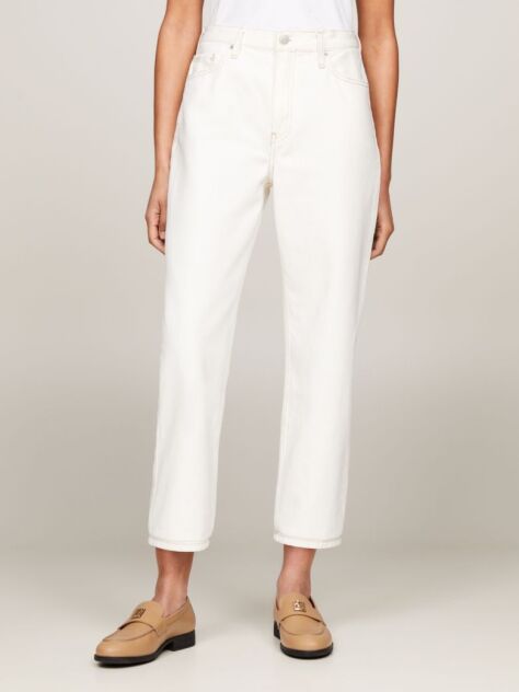 White Classic High Rise Straight Jeans  Women