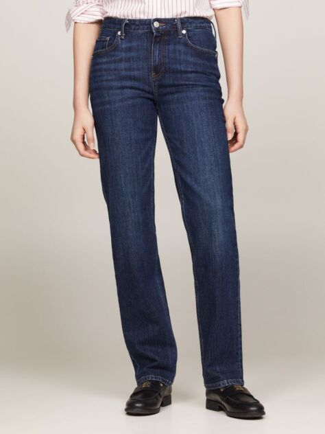 Blue Classic Straight Regular Waist Jeans  Women
