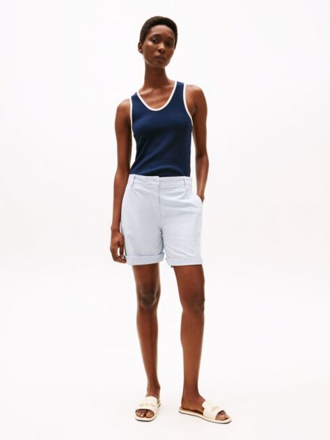 Blue Relaxed Chino Bermuda Shorts  Women