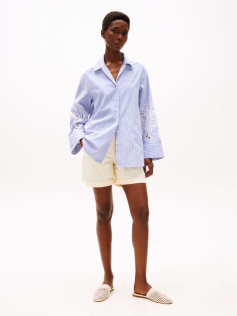 White Relaxed Chino Bermuda Shorts  Women