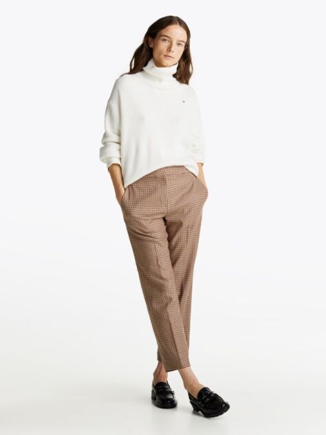 Multi Check Slim Straight Leg Trousers  Women