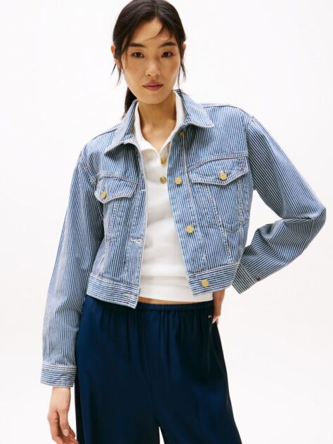 Multi Logo Oversized Denim Jacket  Women