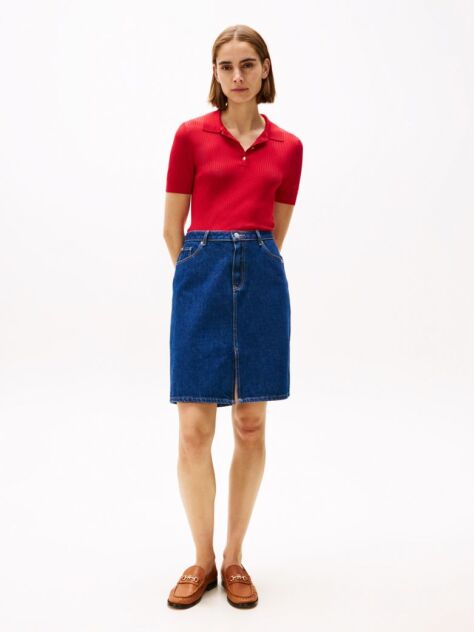 Blue Straight Denim Mini Skirt  Women