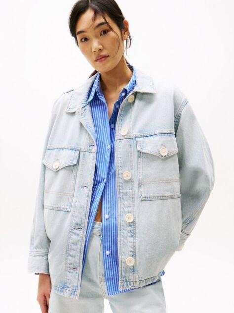 Μπλε Oversized Denim Τζάκετ  Γυναίκες