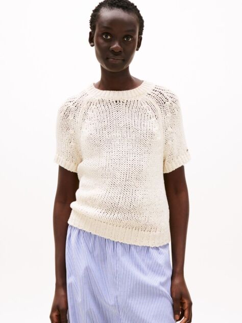 White Short Sleeve Jumper  Women