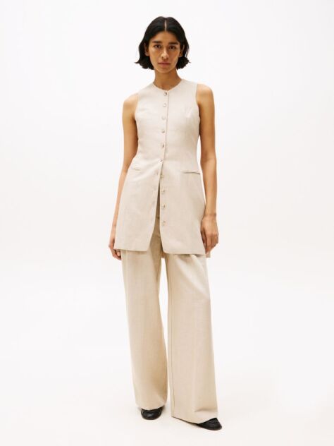 Beige Relaxed Straight Leg Pants  Women