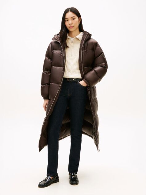 Brown Ultra Lightweight Down Ripstop Puffer Coat  Women