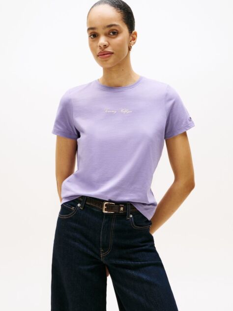 Μωβ T-Shirt Με Λογότυπο  Γυναίκες