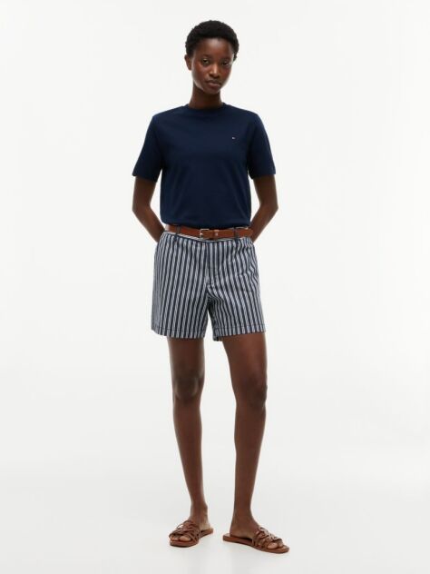 Μπλε Boxy T-Shirt Με Πλέξη Interlock  Γυναίκες