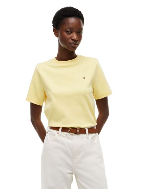 Κίτρινο Boxy T-Shirt Με Πλέξη Interlock  Γυναίκες
