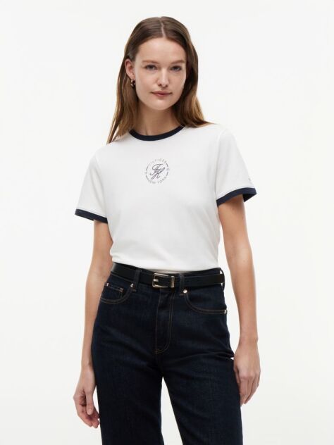 Άσπρο T-Shirt Με Λογότυπο  Γυναίκες
