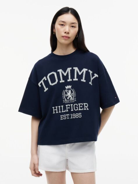 Μπλε T-Shirt Oversized Σε Άνετη Γραμμή  Γυναίκες