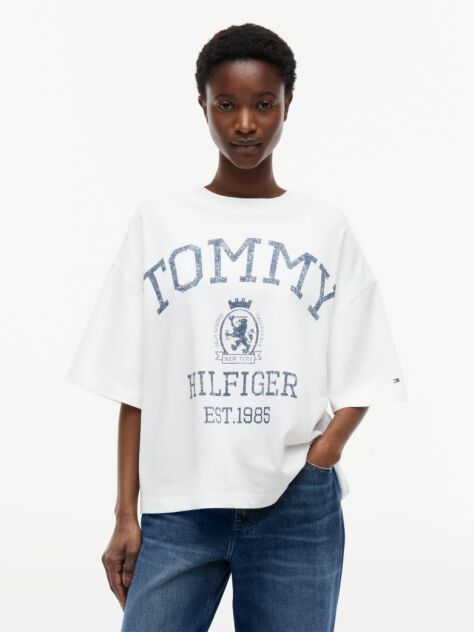 Άσπρο T-Shirt Oversized Σε Άνετη Γραμμή  Γυναίκες