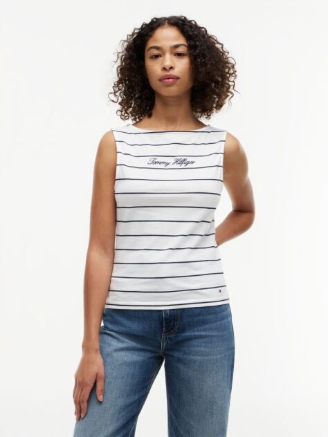 Multi Slim Boat Neck Tank Top  Women