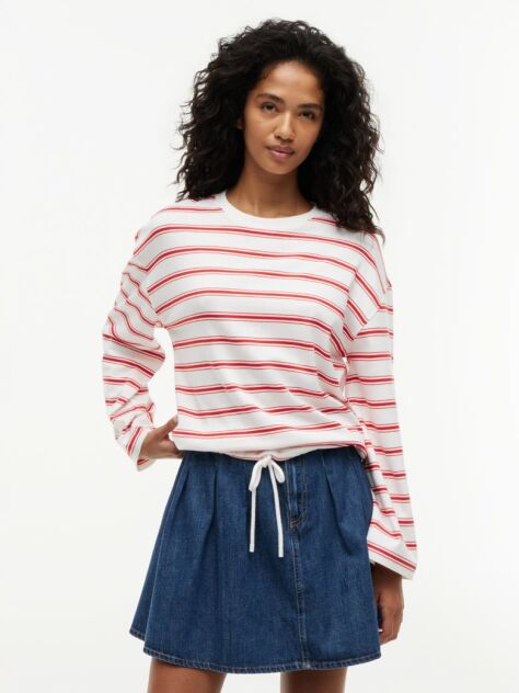 Multi T-Shirt Με Μακρύ Μανίκι Κορδόνι Και Ρίγες  Γυναίκες