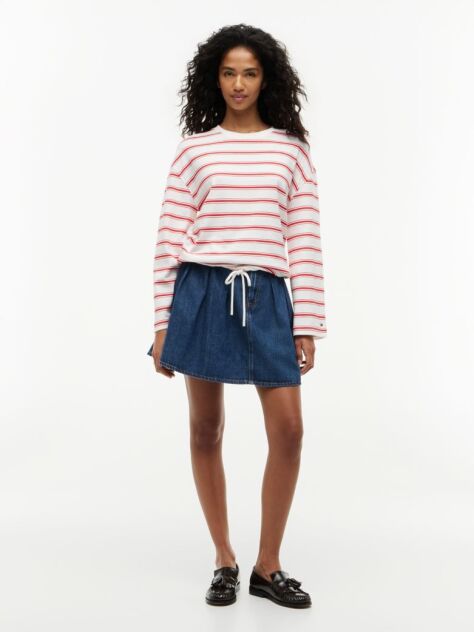 Multi T-Shirt Με Μακρύ Μανίκι Κορδόνι Και Ρίγες  Γυναίκες