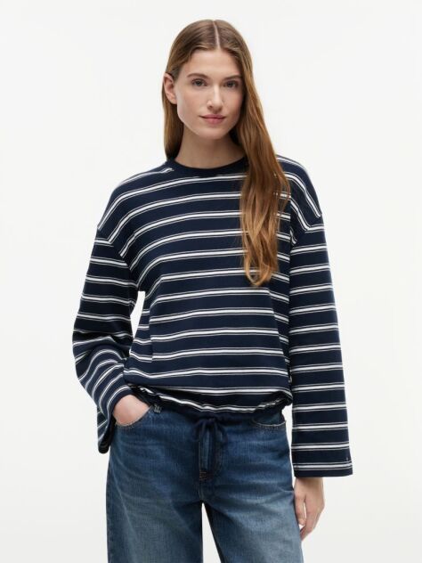Multi T-Shirt Με Μακρύ Μανίκι Κορδόνι Και Ρίγες  Γυναίκες