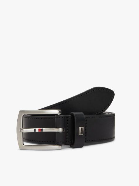 Black Denton Leather Belt  Men