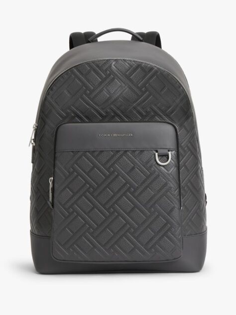 Grey Modern Flag Metal Logo Dome Backpack  Men