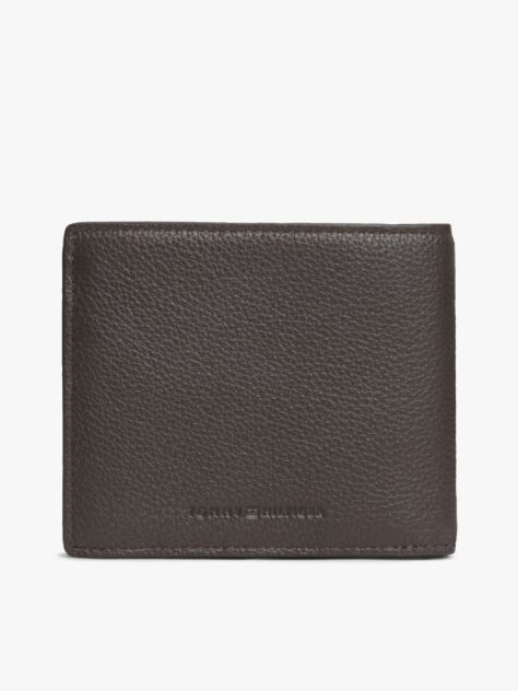 Brown Signature Plaque Leather Bifold Wallet  Men