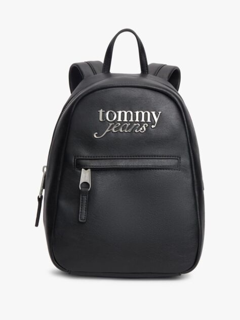 Black Metal Logo Dome Backpack  Women