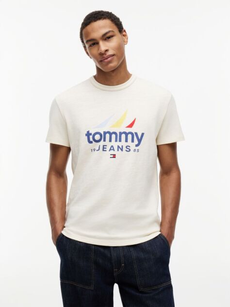 Beige Textured Jersey T-Shirt  Men