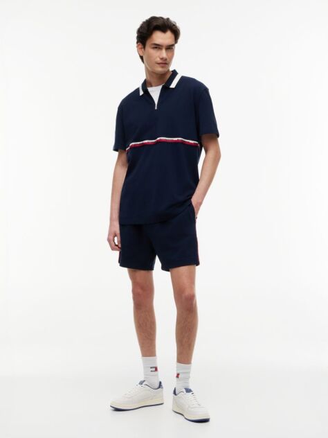Blue Relaxed Fit Global Stripe Polo Shirt  Men