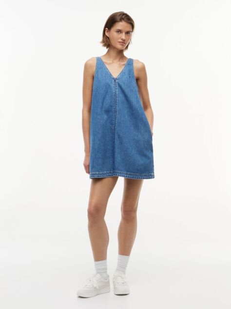 Denim V-Neck Denim Dress  Women
