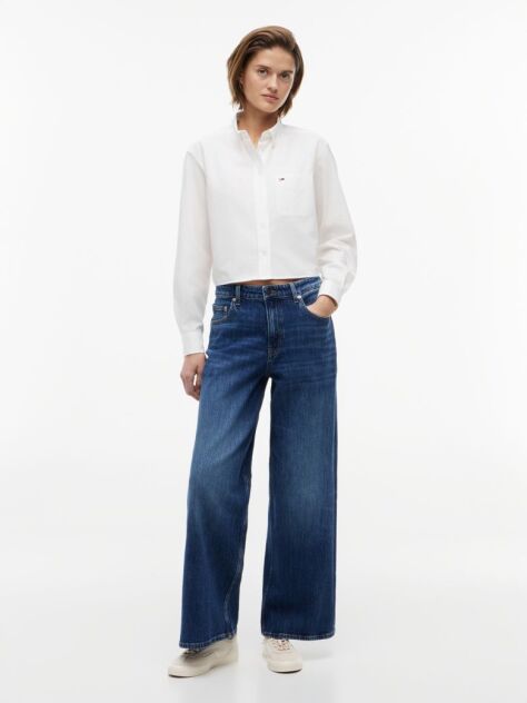 Denim Mid Rise Loose Wide Leg Jeans  Women
