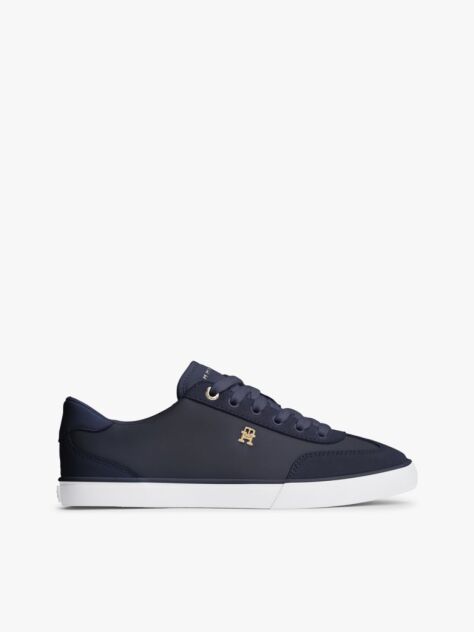 Μπλε Δερμάτινα Sneakers Με Μονόγραμμα TH  Γυναίκες